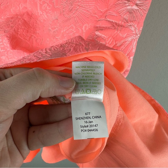 Lilly Pulitzer Pink Peach Word on the Street Liana Jacquard Sheath Dress Size 2 - Picture 7 of 7